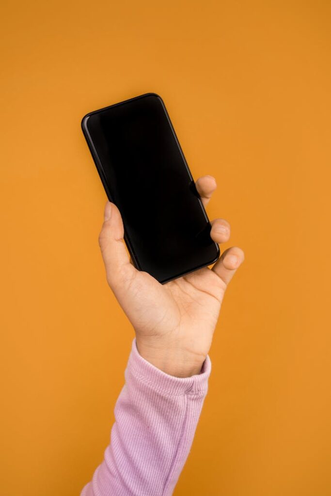 Person Holding a Cellular Phone